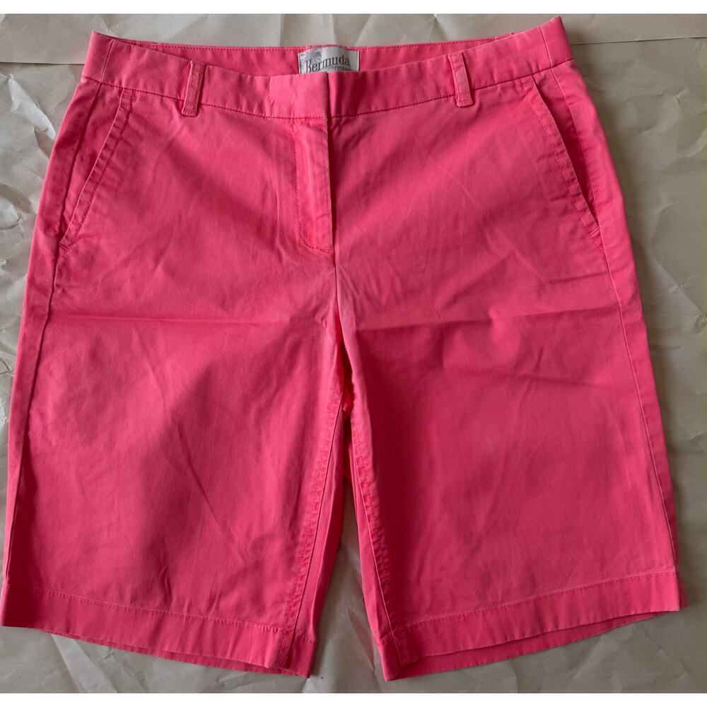 J Crew Pink Orange Bermuda Shorts Size 2